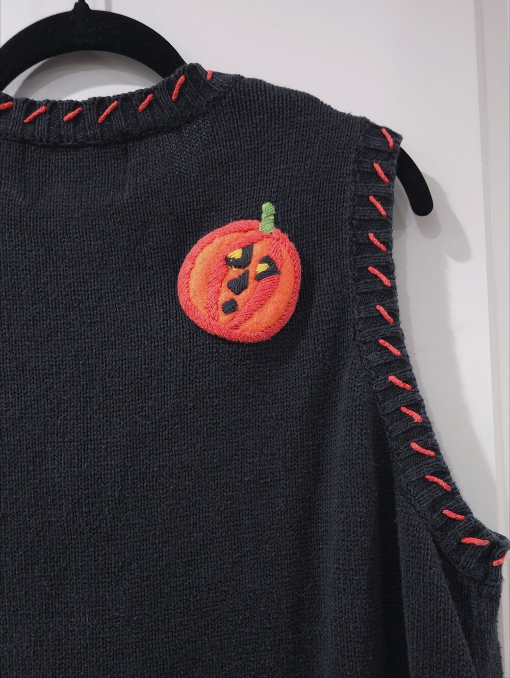 Vtg Vintage Rammie Cotton Blend Halloween Patch Vest, Preloved, Size L - Picture 10 of 13